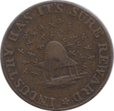 1793 CAMBRIDGE FARTHING TOKEN ISACC NEWTON - FARTHING TOKEN - Cambridgeshire Coins