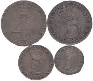 1800 MAUNDY SET GEORGE III - Maundy Set - Cambridgeshire Coins