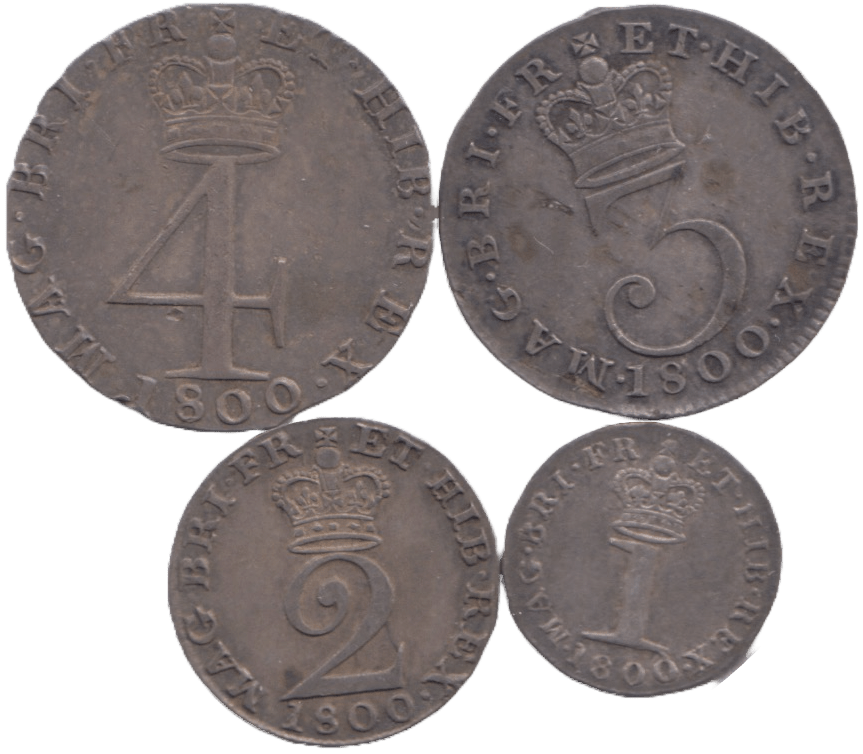 1800 MAUNDY SET GEORGE III - Maundy Set - Cambridgeshire Coins