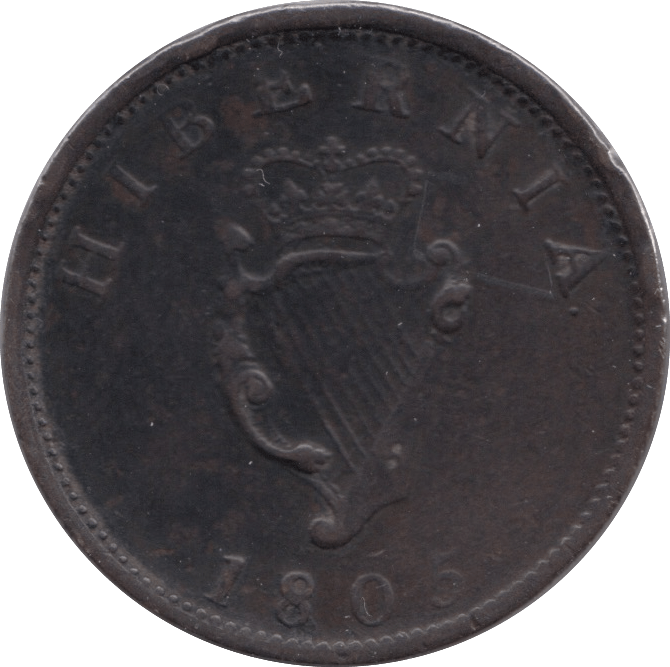 1805 HALFPENNY IRELAND - WORLD COINS - Cambridgeshire Coins