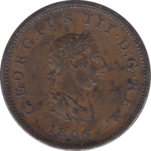 1806 HALFPENNY ( EF ) - Halfpenny - Cambridgeshire Coins