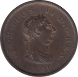 1806 PENNY BRITANNIA ( VF ) - PENNY - Cambridgeshire Coins