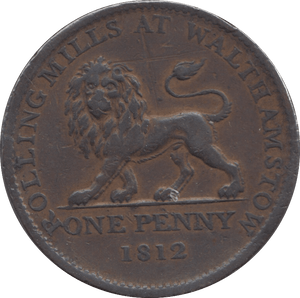 1812 PENNY TOKEN WALTHAMSTOW - PENNY TOKEN - Cambridgeshire Coins