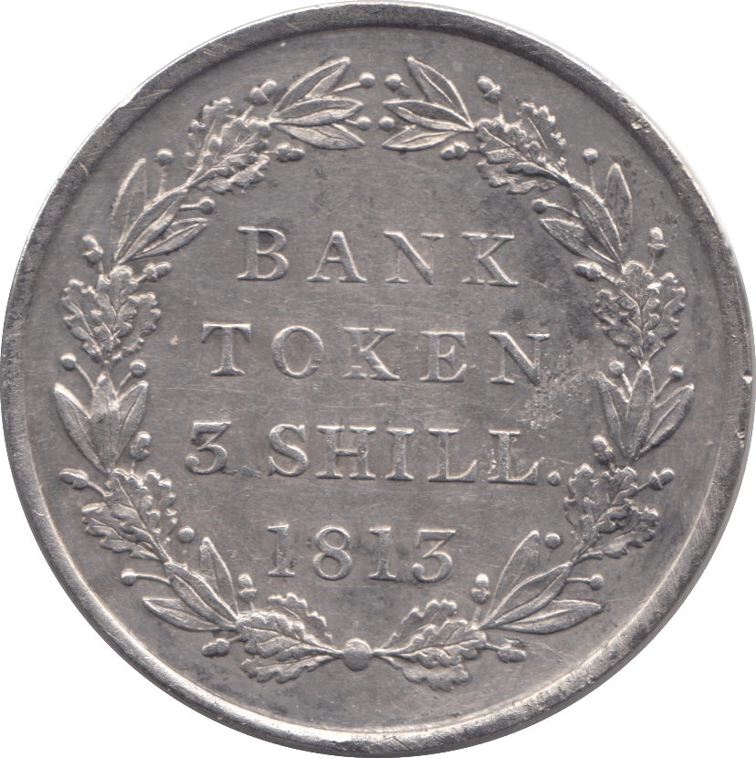 1815 SILVER THREE SHILLING BANK TOKEN ( EF ) - BANK TOKEN - Cambridgeshire Coins