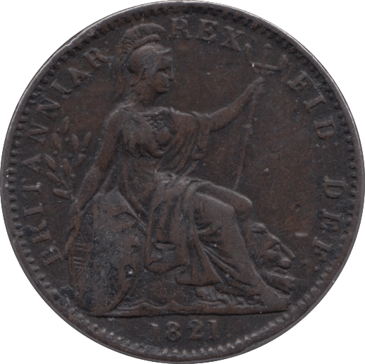 1821 FARTHING ( GVF ) - Farthing - Cambridgeshire Coins