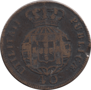 1822 40 CENTAVOS PORTUGAL - WORLD COINS - Cambridgeshire Coins