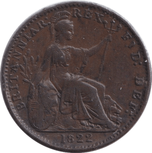 1822 FARTHING ( EF ) - FARTHING - Cambridgeshire Coins