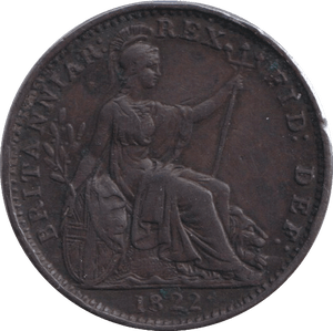 1822 FARTHING ( GVF ) - FARTHING - Cambridgeshire Coins