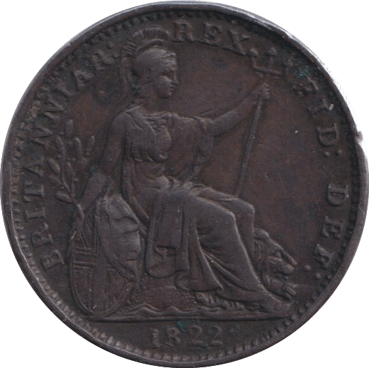 1822 FARTHING ( GVF ) - FARTHING - Cambridgeshire Coins