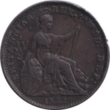 1822 FARTHING ( GVF ) - FARTHING - Cambridgeshire Coins