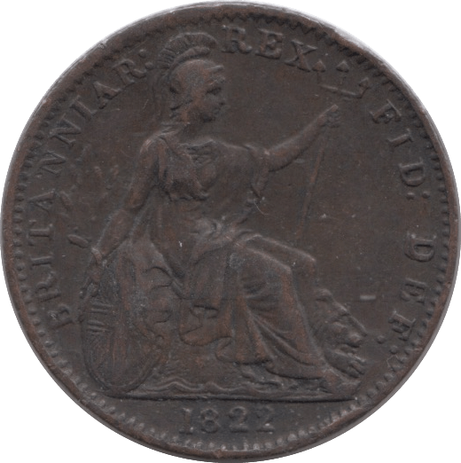 1822 FARTHING ( GVF ) - Farthing - Cambridgeshire Coins