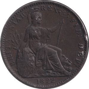 1822 FARTHING ( GVF ) - FARTHING - Cambridgeshire Coins