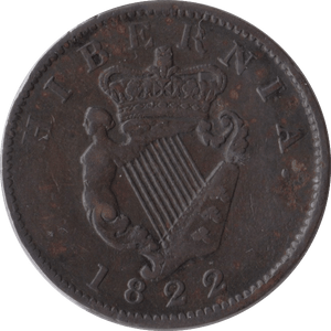 1822 HALFPENNY IRELAND - WORLD COINS - Cambridgeshire Coins