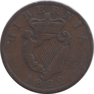 1822 IRELAND HALF PENNY - WORLD COINS - Cambridgeshire Coins