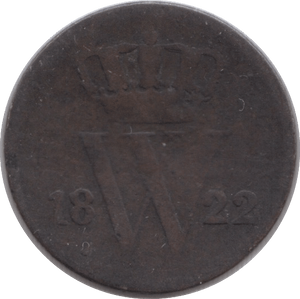 1822 ONE CENT NETHERLANDS - WORLD COINS - Cambridgeshire Coins