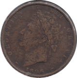 1826 FARTHING ( FINE ) - Farthing - Cambridgeshire Coins