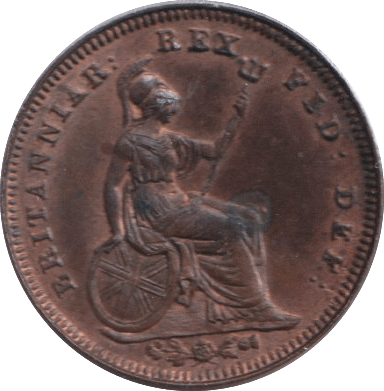 1827 THIRD FARTHING ( AUNC ) - One Third Farthing - Cambridgeshire Coins