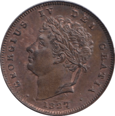 1827 THIRD FARTHING ( AUNC ) - One Third Farthing - Cambridgeshire Coins