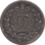 1831 MAUNDY TWOPENCE ( FINE ) - MAUNDY TWOPENCE - Cambridgeshire Coins