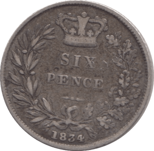 1834 SIXPENCE ( FINE ) - SIXPENCE - Cambridgeshire Coins