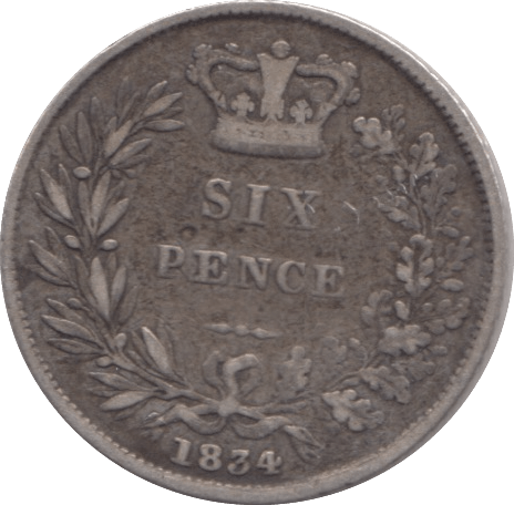 1834 SIXPENCE ( FINE ) - SIXPENCE - Cambridgeshire Coins