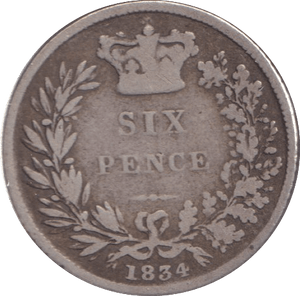 1834 SIXPENCE ( FINE ) - WORLD COINS - Cambridgeshire Coins