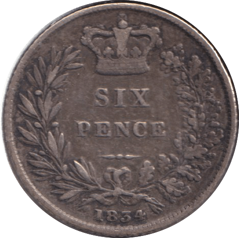 1834 SIXPENCE ( GF ) - SIXPENCE - Cambridgeshire Coins