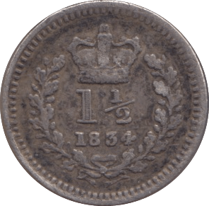 1834 THREE HALF PENCE ( VF ) - Three Half Pence - Cambridgeshire Coins