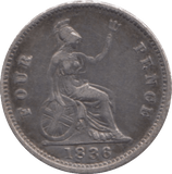 1836 FOURPENCE ( VF ) - Fourpence - Cambridgeshire Coins