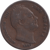 1837 FARTHING ( FAIR ) - FARTHING - Cambridgeshire Coins