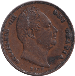 1837 FARTHING ( FINE ) - FARTHING - Cambridgeshire Coins