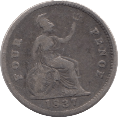 1837 FOURPENCE ( FINE ) - FOURPENCE - Cambridgeshire Coins