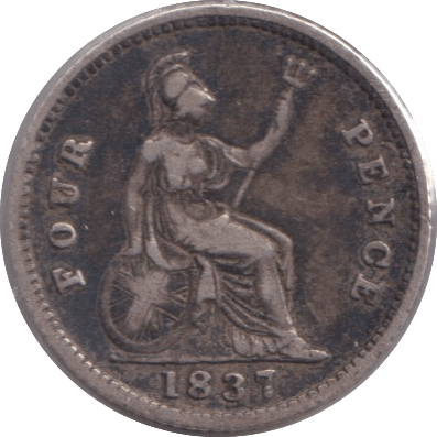 1837 FOURPENCE ( VF ) - FOURPENCE - Cambridgeshire Coins