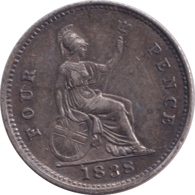 1838 FOURPENCE ( EF ) - FOURPENCE - Cambridgeshire Coins