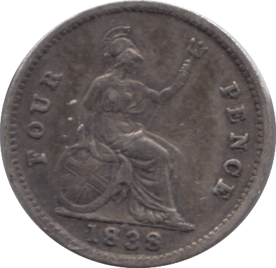 1838 FOURPENCE ( VF ) - FOURPENCE - Cambridgeshire Coins