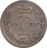 1838 MAUNDY TWOPENCE ( VF ) - MAUNDY TWOPENCE - Cambridgeshire Coins