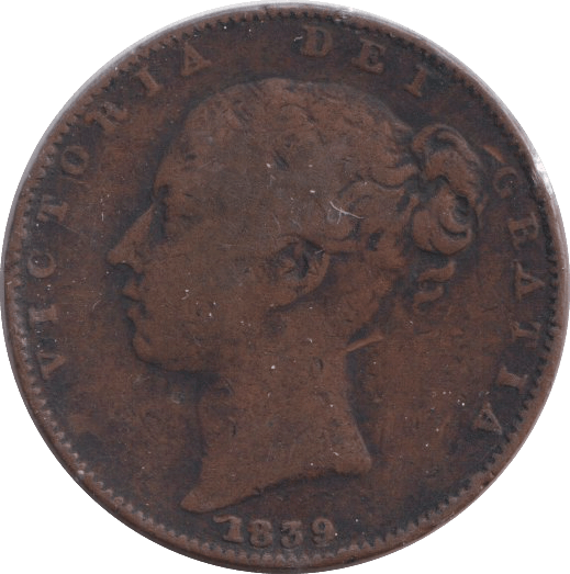 1839 FARTHING ( FINE ) - FARTHING - Cambridgeshire Coins