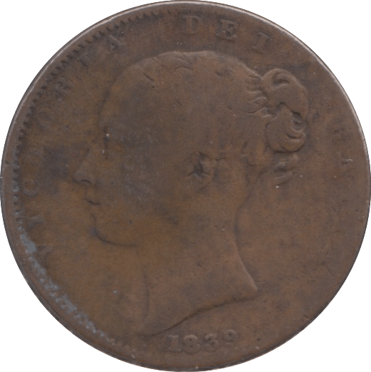 1839 FARTHING ( FINE ) - Farthing - Cambridgeshire Coins