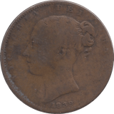 1839 FARTHING ( FINE ) - Farthing - Cambridgeshire Coins