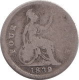 1839 FOURPENCE ( NF ) - FOURPENCE - Cambridgeshire Coins