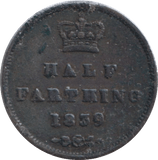 1839 HALF FARTHING ( VF ) - HALF FARTHING - Cambridgeshire Coins