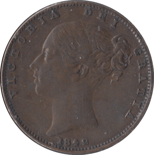 1842 FARTHING ( GVF ) - Farthing - Cambridgeshire Coins