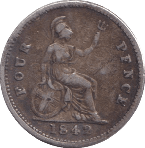 1842 FOURPENCE ( FINE ) 2 - FOURPENCE - Cambridgeshire Coins