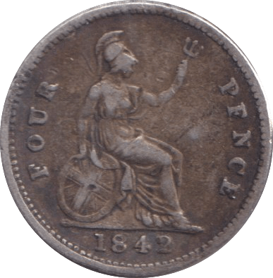 1842 FOURPENCE ( FINE ) 2 - FOURPENCE - Cambridgeshire Coins