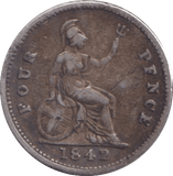 1842 FOURPENCE ( FINE ) 2 - FOURPENCE - Cambridgeshire Coins