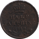 1842 HALF FARTHING ( VF ) - HALF FARTHING - Cambridgeshire Coins