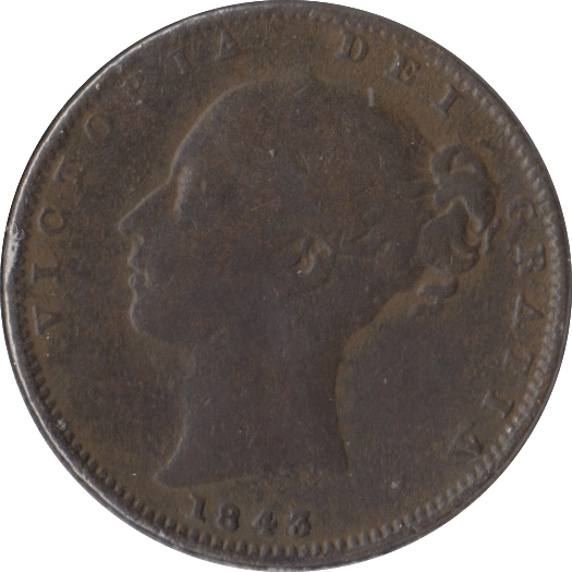 1843 FARTHING ( FINE ) - Farthing - Cambridgeshire Coins