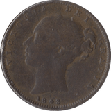 1843 FARTHING ( FINE ) - Farthing - Cambridgeshire Coins