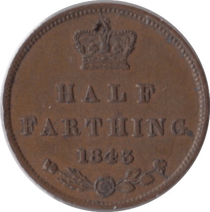 1843 HALF FARTHING ( EF ) - Farthing - Cambridgeshire Coins