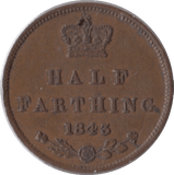 1843 HALF FARTHING ( EF ) - Farthing - Cambridgeshire Coins